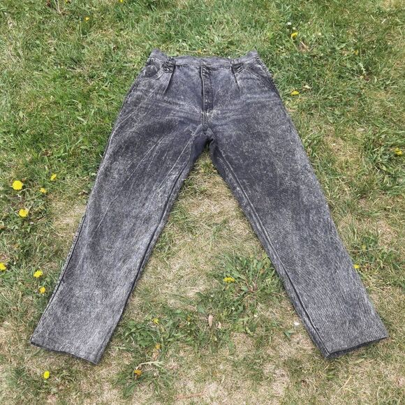 DEADSTOCK Black Vintage 90s Acid Wash High Waist Roper Plus Sized Jeans - Picture 12 of 12